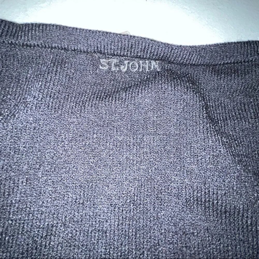 St. John Sport Black V Neck Sweater Top